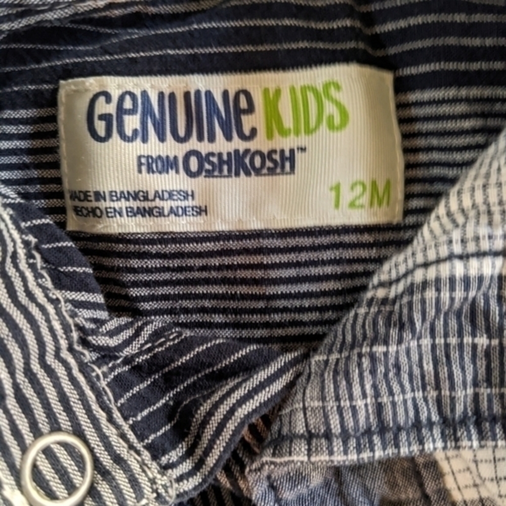 Osh Kosh B'Gosh striped button down long sleeve shirt size 18 months - Picture 2 of 2
